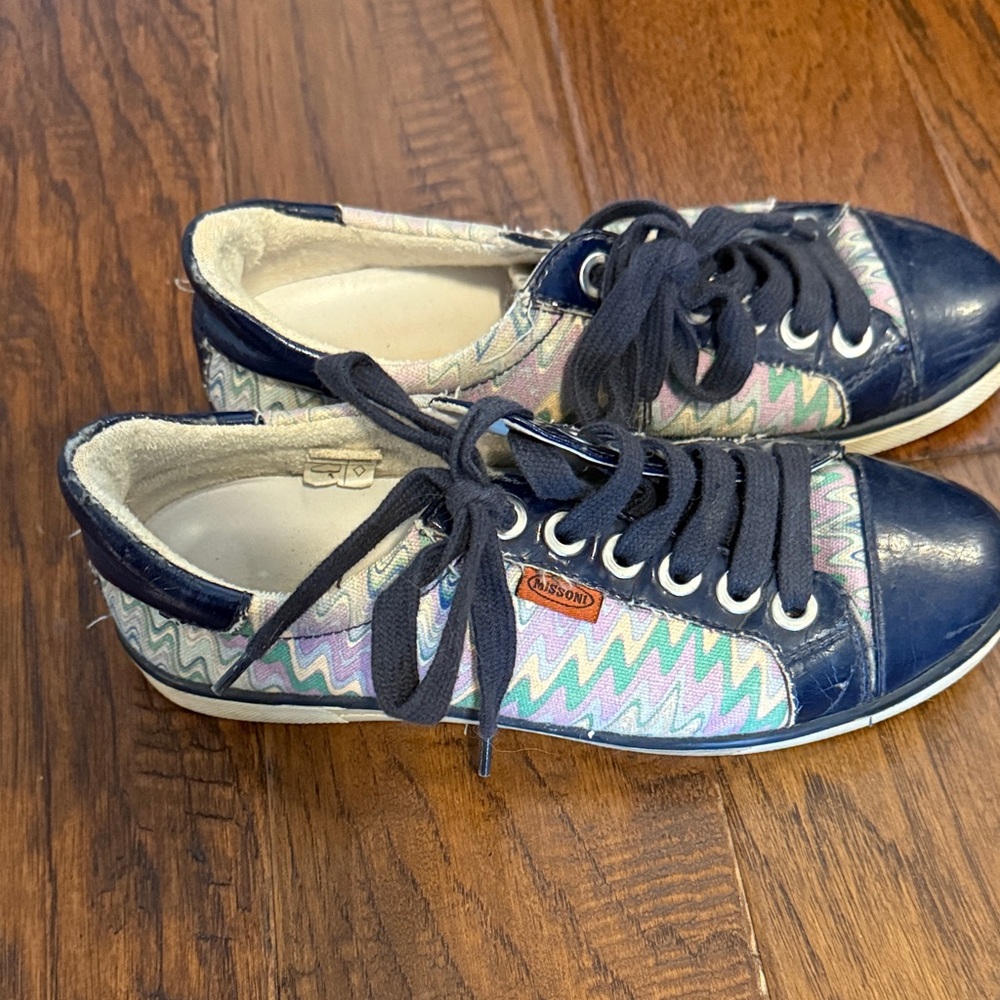 Missoni Navy and Pastel Zigzag Sneakers